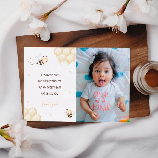 Schattigee gele bijenhoning eerste bijendag bedank kaart