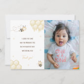 Schattigee gele bijenhoning eerste bijendag bedank kaart (Voorkant)