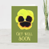 Schattigee gele bloem Waterverf Pansie krijgen goe Kaart (Voorkant)