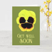 Schattigee gele bloem Waterverf Pansie krijgen goe Kaart (Gele Bloem)