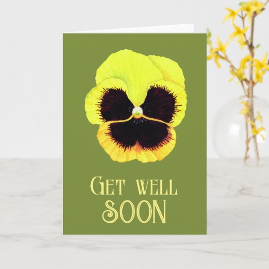 Schattigee gele bloem Waterverf Pansie krijgen goe Kaart (Gele Bloem)