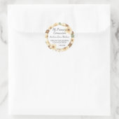 Schattigee Gele Bloemen in Spaans Eerste Communie Ronde Sticker (Tas)