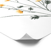 Schattigee gele bloemenkosmos kinderkamer decor poster (Hoek)