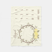 Schattigee Gele Bloemenkrans Baby Milestone Fleece Deken (Voorkant)