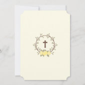 Schattigee gele bloemenkrans kruisdoop doop doopse kaart (Achterkant)