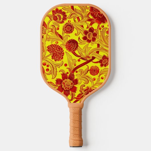 Schattigee gele bloemenretro pickleball peddel paddle (Voorkant)