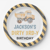 Schattigee Gele Bouw Dirty 3rdy Papier Bord (Voorkant)