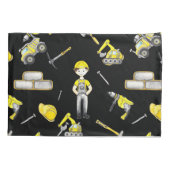 Schattigee gele bouwvrachtwagenstortplaats kussensloop (Achterkant)