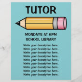 Schattigee Gele Cartoon Potlood Tutor Sjabloon Flyer (Voorkant)