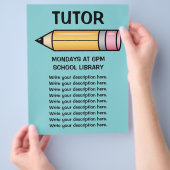 Schattigee Gele Cartoon Potlood Tutor Sjabloon Flyer (Hand)