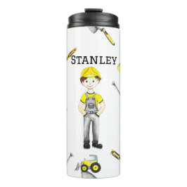 Schattigee gele constructie vrachtwagen dumppatroo thermosbeker