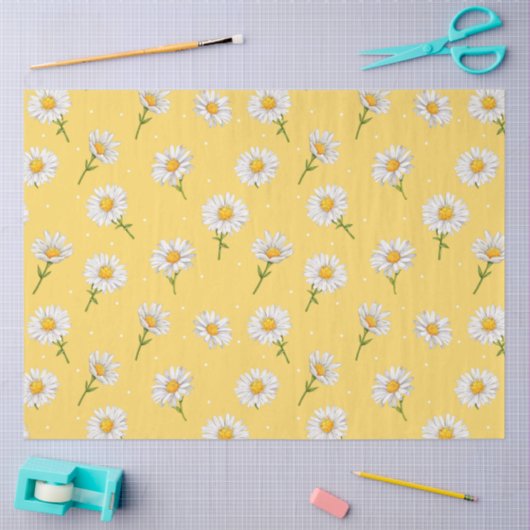 Schattigee gele Daisy floral decoupage Tissuepapier (Craft)