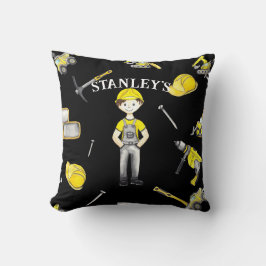 Schattigee gele de stortplaatnaam van de bouwvrach kussen