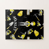 Schattigee gele de stortplaatnaam van de bouwvrach legpuzzel (Horizontaal)