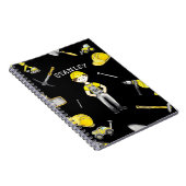 Schattigee gele de stortplaatnaam van de bouwvrach notitieboek (Rechterzijde)