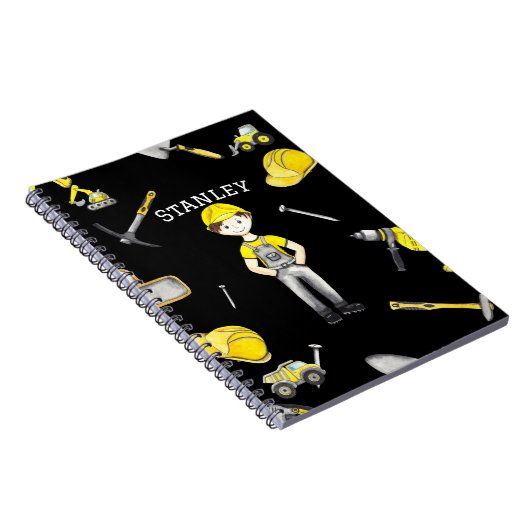 Schattigee gele de stortplaatnaam van de bouwvrach notitieboek (Rechterzijde)