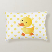 Schattigee Gele Duckie Polka Dots Decoratief Kussen (Voorkant)