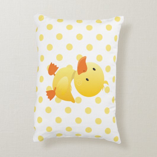 Schattigee Gele Duckie Polka Dots Decoratief Kussen (Achterkant (Verticaal))
