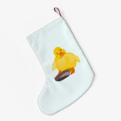 Schattigee gele eend kerst kous kleine kerstsok (Achterkant (Hangend))