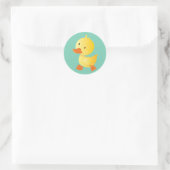 Schattigee gele eend ronde sticker (Tas)