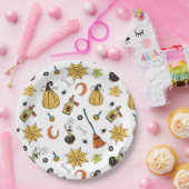 Schattigee Gele en Groene Boo Halloween Papieren Bordje (Feest)