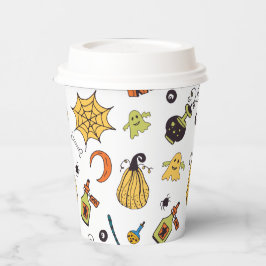 Schattigee Gele en Groene Boo Halloween Papieren K Bekers