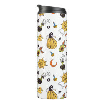 Schattigee Gele en Groene Boo Thermische Tumbler