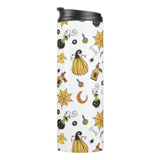 Schattigee Gele en Groene Boo Thermische Tumbler Thermosbeker (Geroteerd rechts)