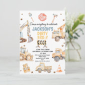 Schattigee Gele Fotoconstructie Dirty 3rdy Verjaar Kaart (Staand voorkant)