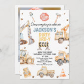 Schattigee Gele Fotoconstructie Dirty 3rdy Verjaar Kaart (Voorkant / Achterkant)