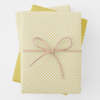 Schattigee gele gingham en stippen eenvoudige klas