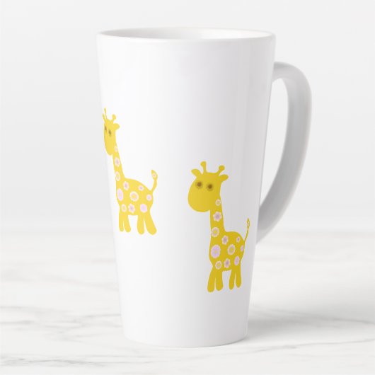 Schattigee gele Giraffe Latte Mok (Rechterhoek)