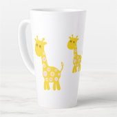 Schattigee gele Giraffe Latte Mok (Linkerhoek)