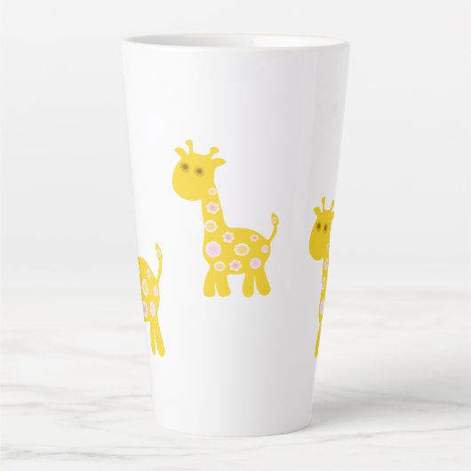 Schattigee gele Giraffe Latte Mok (Voorkant)