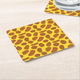 Schattigee gele giraffe skin naadloos patroon kartonnen onderzetters