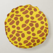 Schattigee gele giraffe skin naadloos patroon rond kussen (Achterkant)
