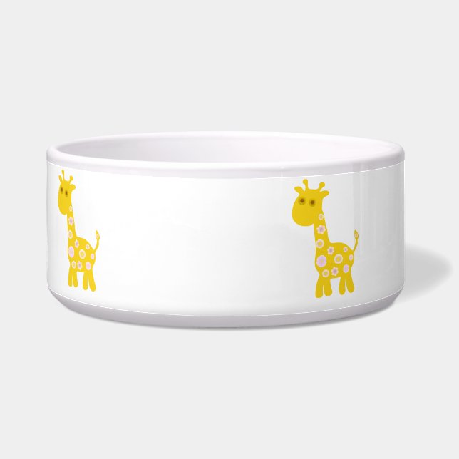 Schattigee gele Giraffe Voerbakje (Links)