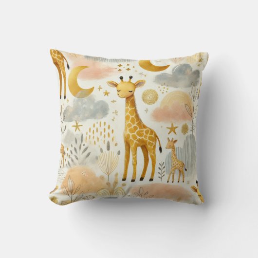 Schattigee Gele Giraffe Warm Baby Kussen (Voorkant)