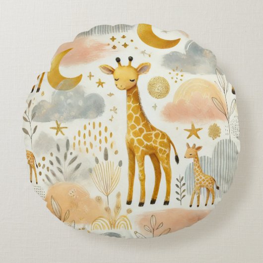 Schattigee Gele Giraffe Warm Baby Kussen (Voorkant)