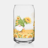Schattigee Gele Gnome Zonnebloem Blikvorm Glas (Voorkant)