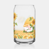 Schattigee Gele Gnome Zonnebloem Blikvorm Glas (Achterkant)