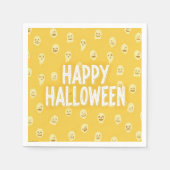 Schattigee gele Halloween servetten met Schattige  (Voorkant)