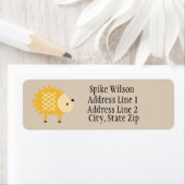 Schattigee gele Hedgehog Custom Return-adreslabels Etiket (Insitu)
