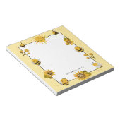 Schattigee gele honingbij gepersonaliseerd notitieblok (Schuin)