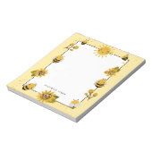 Schattigee gele honingbij gepersonaliseerd notitieblok (Linkerzijde)