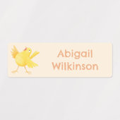 Schattigee gele kanarievogel cartoon gepersonalise labels (Design 1)