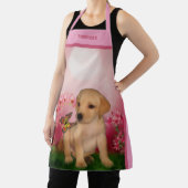 Schattigee gele labrador puppy gepersonaliseerd schort (Insitu)