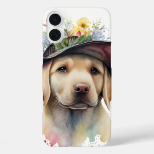 SCHATTIGEE GELE LABRADOR RETRIEVER PUPPY DOG iPhone 16 PLUS HOESJE