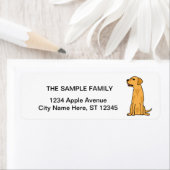 Schattigee gele labrador retriever puppy hondenkun etiket (Insitu)