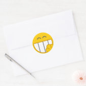 Schattigee gele lachende gezicht Sticker (Envelop)